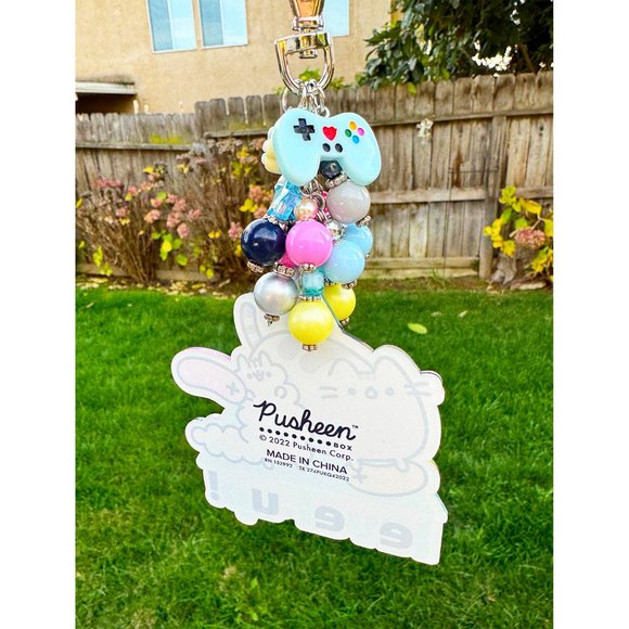 Gaming Pusheen Cat Acrylic Keychain Purse Bag Charm - Picture 6 of 8